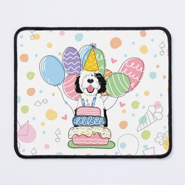 Item preview, Black White Sheepadoodle Birthday Party 5 designed and sold by Lulupainting.