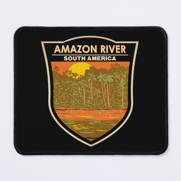 Item preview, Amazon River Sunset South America Travel Art Badge designed and sold by KrisSidDesigns.
