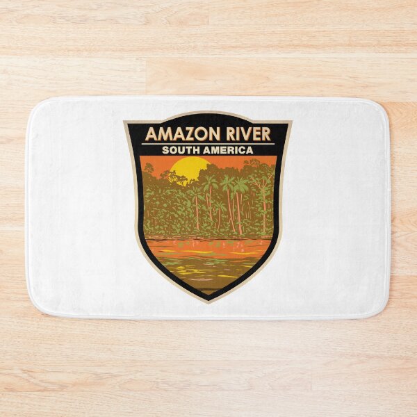 Item preview, Amazon River Sunset South America Travel Art Badge designed and sold by KrisSidDesigns.