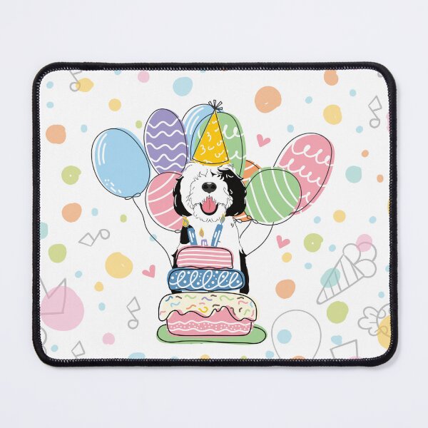 Item preview, Black White Sheepadoodle Birthday Party 7 designed and sold by Lulupainting.