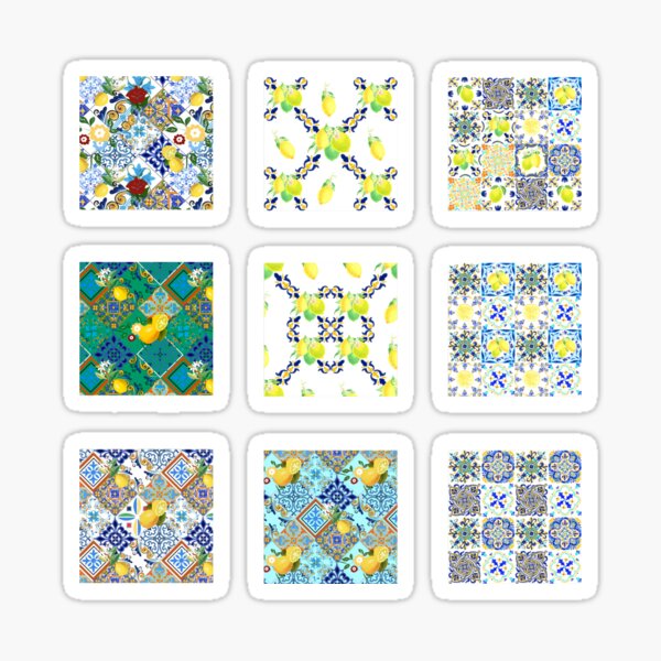 Tile Stickers Wall Decal Spenish Style Adesivi per Piastrelle 24 Mixed  Tiles HA4 