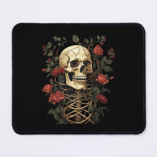 Item preview, Skull and Roses Skull with Flowers Skull Artwork designed and sold by AnnaMDesign.