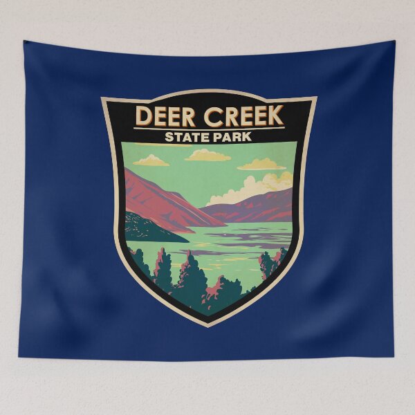Item preview, Deer Creek State Park Utah Travel Art Badge designed and sold by KrisSidDesigns.