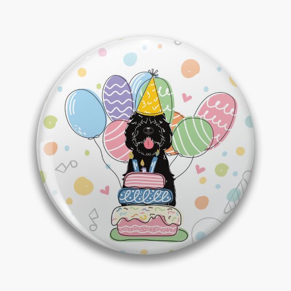 Artikelvorschau, Schwarze Sheepadoodle-Geburtstagsparty entworfen und verkauft von Lulupainting.