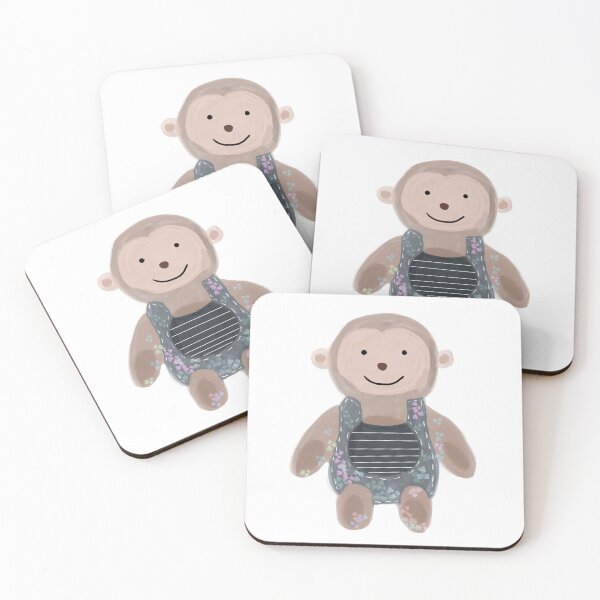 Item preview, Cute floral monkey designed and sold by tinasartspace.