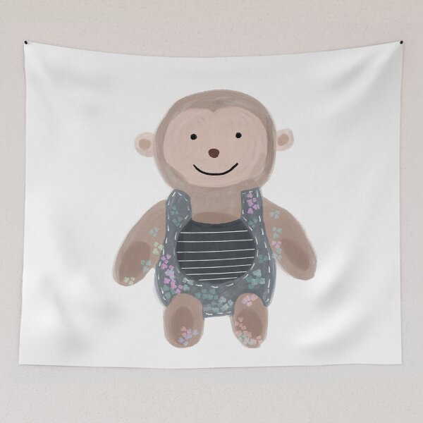 Item preview, Cute floral monkey designed and sold by tinasartspace.