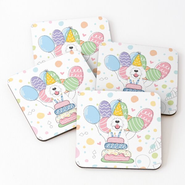 Item preview, White Sheepadoodle Birthday Party designed and sold by Lulupainting.