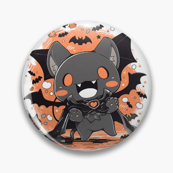Artikelvorschau, Kawaii Anime Style Vampire Cat Halloween Bat Design entworfen und verkauft von Shegohi.