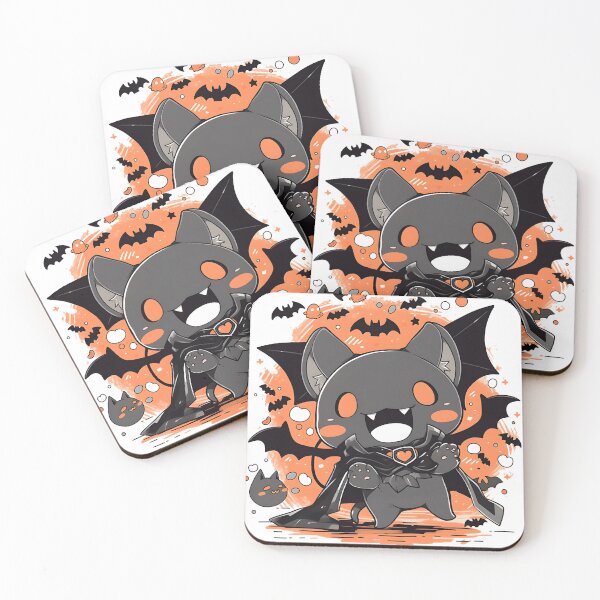Item preview, Kawaii Anime Style Vampire Cat Halloween Bat Design designed and sold by Shegohi.