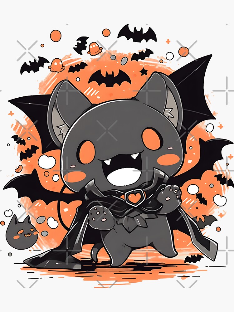 cute kawaii anime bat By Zoya Miller | TheHungryJPEG
