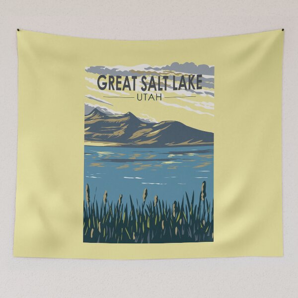 Item preview, Great Salt Lake Utah Travel Art Vintage designed and sold by KrisSidDesigns.