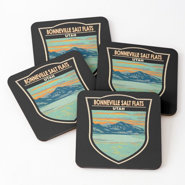 Item preview, Bonneville Salt Flats Utah Travel Art Badge designed and sold by KrisSidDesigns.