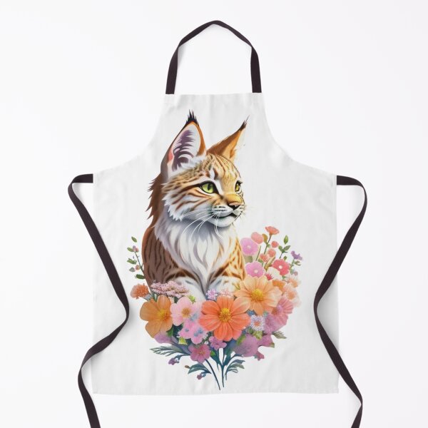 Item preview, Charming Bobcat with Watercolor Flowers  designed and sold by YourNameMatters.