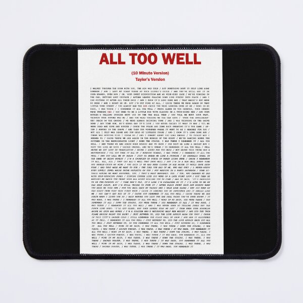 Item preview, All Too Well Lyrics-Taylor's Version-Ten Minute Version designed and sold by icbgllgpl.