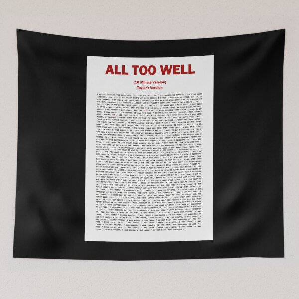 Item preview, All Too Well Lyrics-Taylor's Version-Ten Minute Version  	 designed and sold by icbgllgpl.