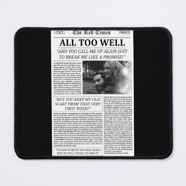 Item preview, All Too Well Newspaper  	 designed and sold by icbgllgpl.