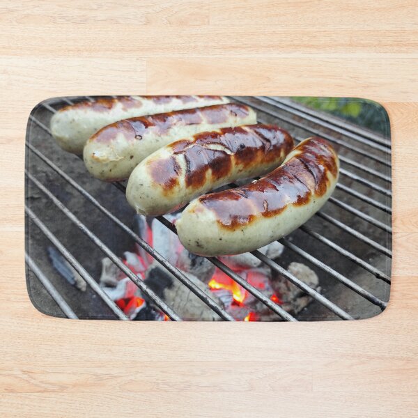 Item preview, Sausages on charcoal grill designed and sold by Gourmetkater.