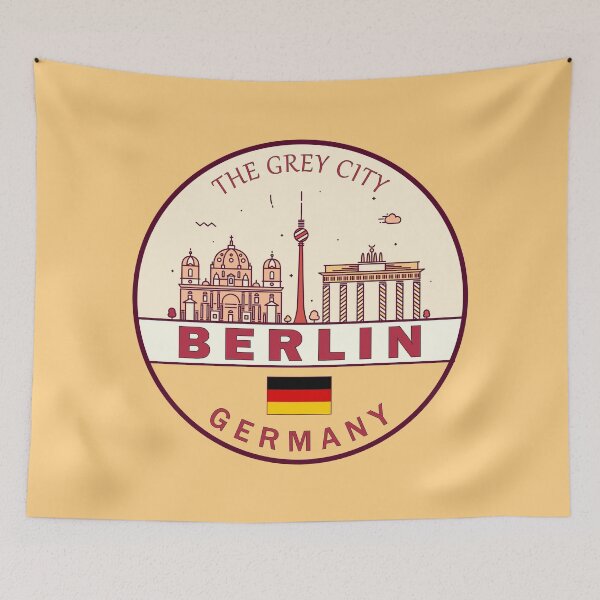 Item preview, Berlin Germany City Skyline Emblem designed and sold by KrisSidDesigns.