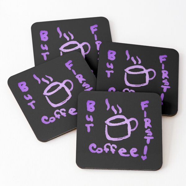 Item preview, First Coffee Purple designed and sold by craftsbydaphy.