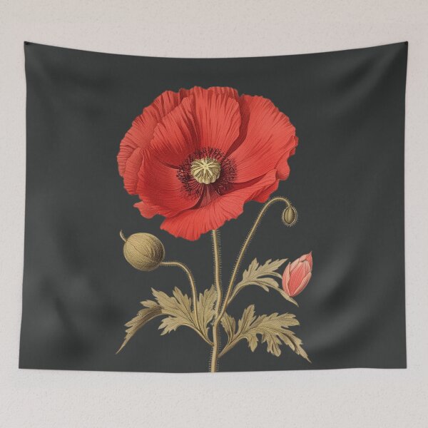 Item preview, A Botanical Illustration of a Poppy Flower designed and sold by Sketch-Shack.