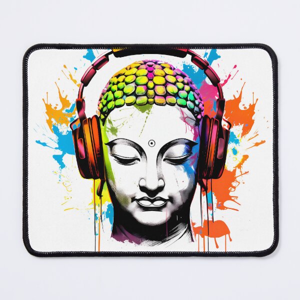 Item preview, Serenity in Sound: Chilling Buddha Meditating with Yoga Music Headphones designed and sold by Studio-Mind.