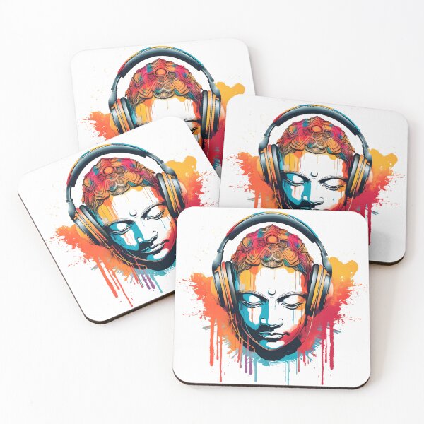 Item preview, Chilling Buddha Meditating with Yoga Music Headphones designed and sold by Studio-Mind.