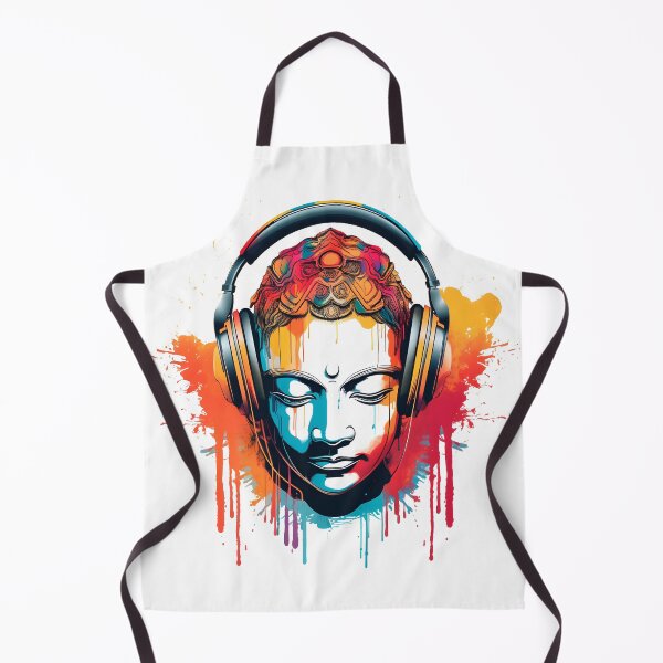 Item preview, Chilling Buddha Meditating with Yoga Music Headphones designed and sold by Studio-Mind.