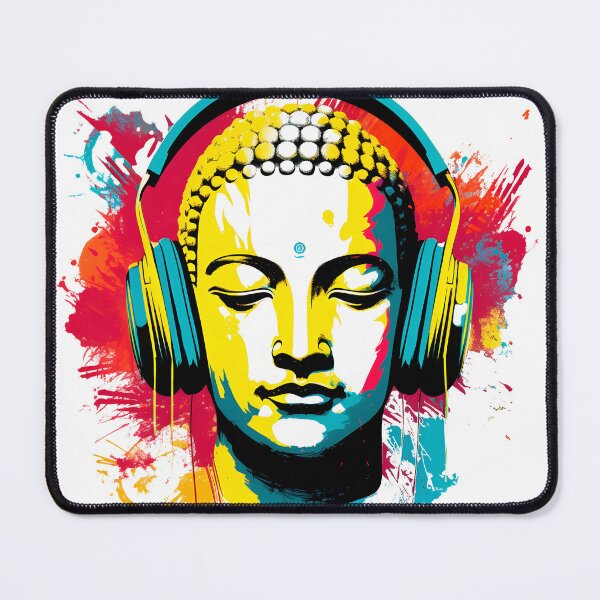Item preview, Chilling Buddha Meditating with Yoga Music Headphones designed and sold by Studio-Mind.