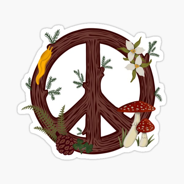 Redwood Peace Sign Sticker