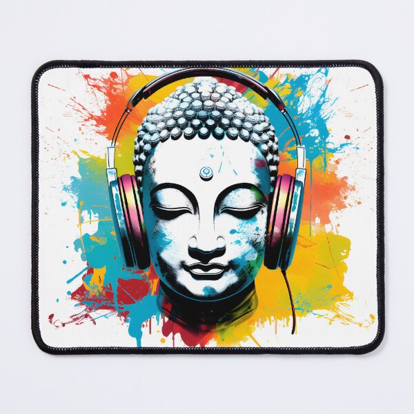 Item preview, Serenity in Sound: Chilling Buddha Meditating with Yoga Music Headphones designed and sold by Studio-Mind.