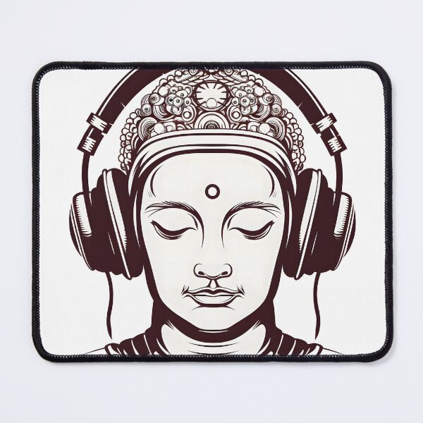 Item preview, Serenity in Sound: Chilling Buddha Meditating with Yoga Music Headphones designed and sold by Studio-Mind.