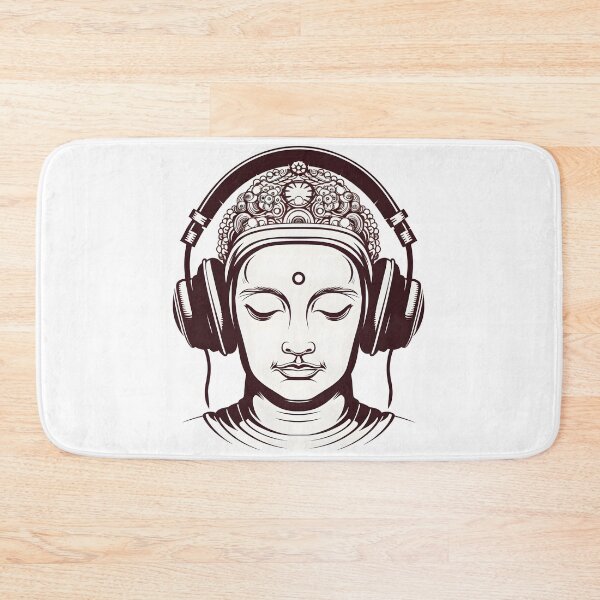 Item preview, Serenity in Sound: Chilling Buddha Meditating with Yoga Music Headphones designed and sold by Studio-Mind.