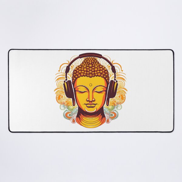 Item preview, Serenity in Sound: Chilling Buddha Meditating with Yoga Music Headphones designed and sold by Studio-Mind.