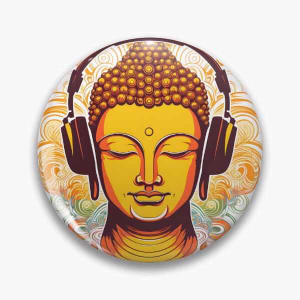 Item preview, Serenity in Sound: Chilling Buddha Meditating with Yoga Music Headphones designed and sold by Studio-Mind.