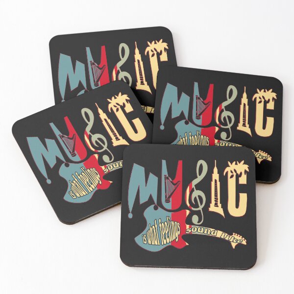 Item preview,  MUSIC IS WHAT FEELINGS SOUND LIKE - FUNNY GREAT MUSIC  DEEP LOVE EXPRESSION SLOGAN FOR GUITARISTS. designed and sold by Ralek.