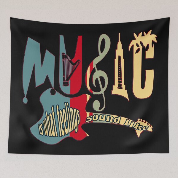 Item preview,  MUSIC IS WHAT FEELINGS SOUND LIKE - FUNNY GREAT MUSIC  DEEP LOVE EXPRESSION SLOGAN FOR GUITARISTS. designed and sold by Ralek.