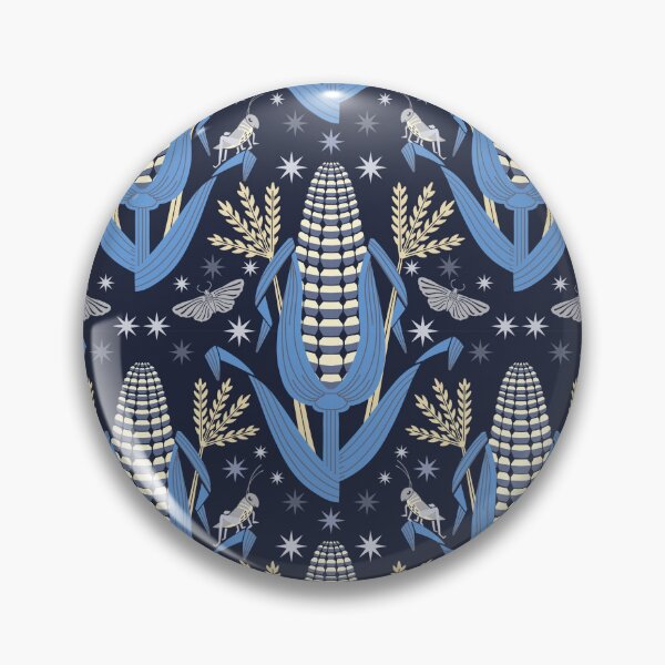 Item preview, Cornfields in blue with night insects and stars  designed and sold by Inkworthy.