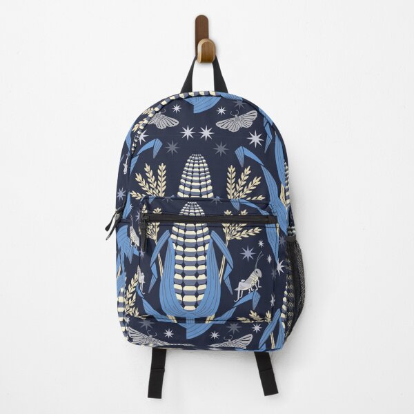 Item preview, Cornfields in blue with night insects and stars designed and sold by Inkworthy.