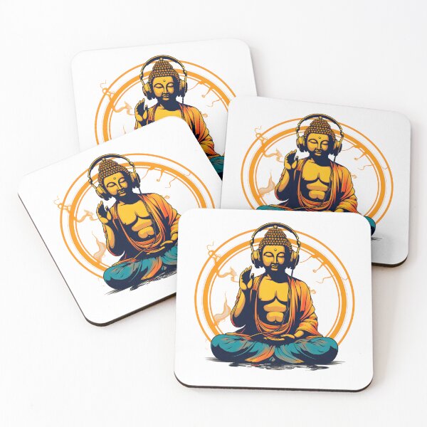 Item preview, Serenity in Sound: Chilling Buddha Meditating with Yoga Music Headphones designed and sold by Studio-Mind.