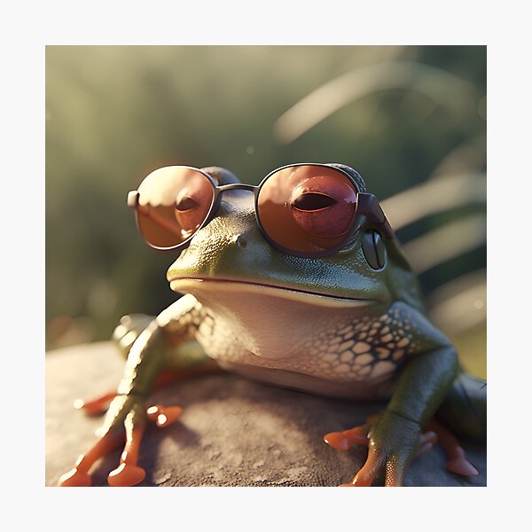Frog With Glasses Photographic Prints for Sale