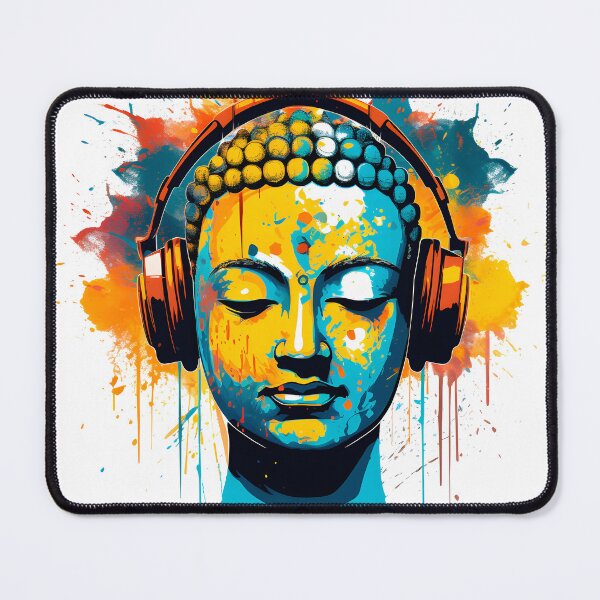 Item preview, Serenity in Sound: Chilling Buddha Meditating with Yoga Music Headphones designed and sold by Studio-Mind.