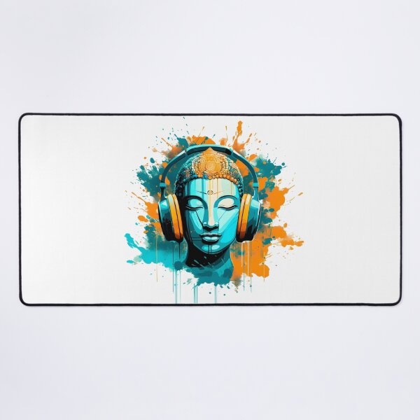 Item preview, Serenity in Sound: Chilling Buddha Meditating with Yoga Music Headphones designed and sold by Studio-Mind.