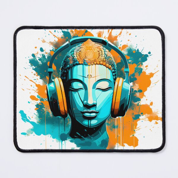 Item preview, Serenity in Sound: Chilling Buddha Meditating with Yoga Music Headphones designed and sold by Studio-Mind.