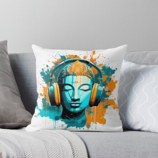 Item preview, Serenity in Sound: Chilling Buddha Meditating with Yoga Music Headphones designed and sold by Studio-Mind.