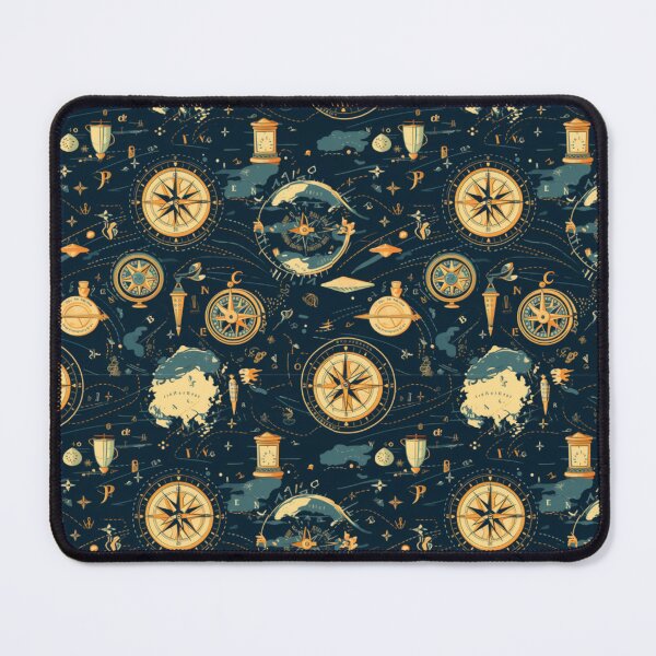 Item preview, Vintage World Map & Compass Explorer Pattern designed and sold by delohill.