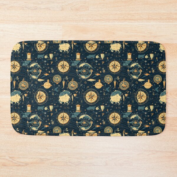 Item preview, Vintage World Map & Compass Explorer Pattern designed and sold by delohill.