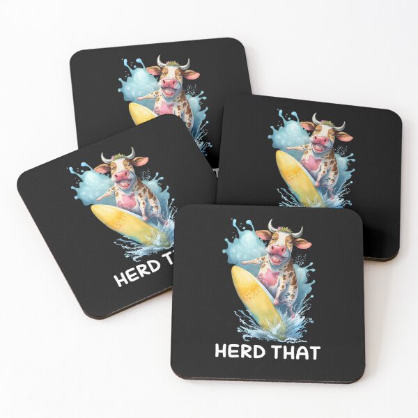 Item preview, Herd that funny surfing cow  designed and sold by PERsonalthreads.
