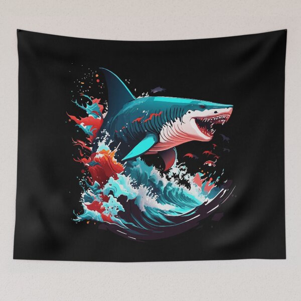 Item preview, A shark breaks through the waves. designed and sold by ReneMM.