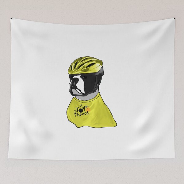Item preview, FRENCH BULLDOG CYCLIST YELLOW DOG HELMET TOUR designed and sold by donpufanft.