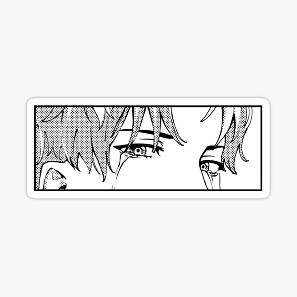 Anime Eyes Drawings Crying Asian Rectangle Stickers - CafePress